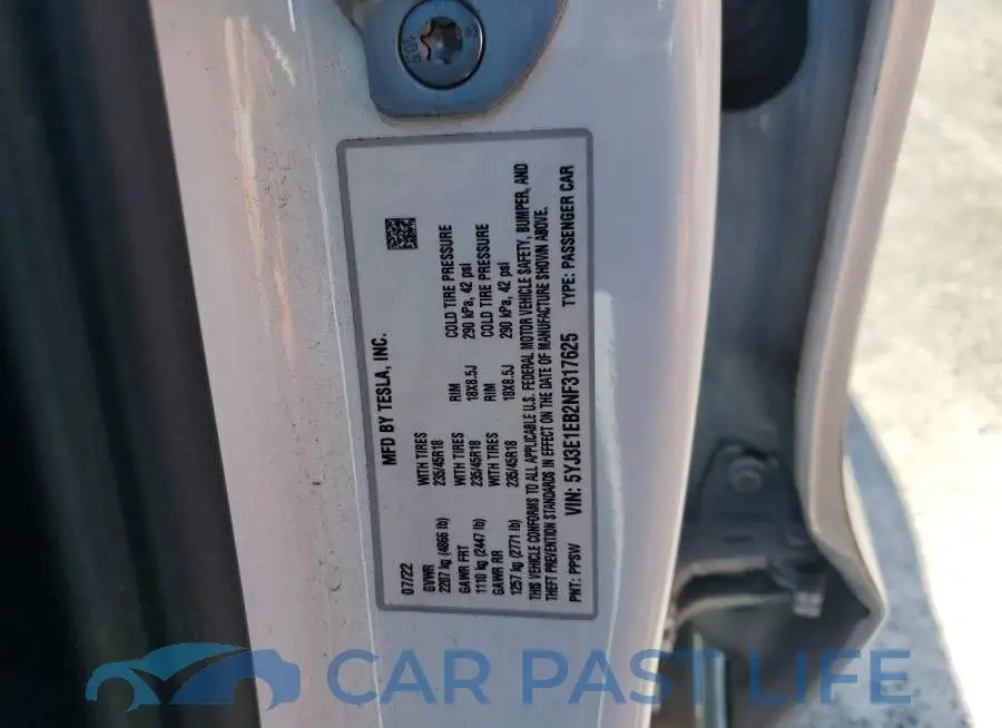 5YJ3E1EB2NF317625# 12