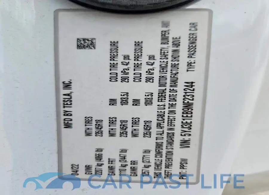 5YJ3E1EB9NF231244# 13
