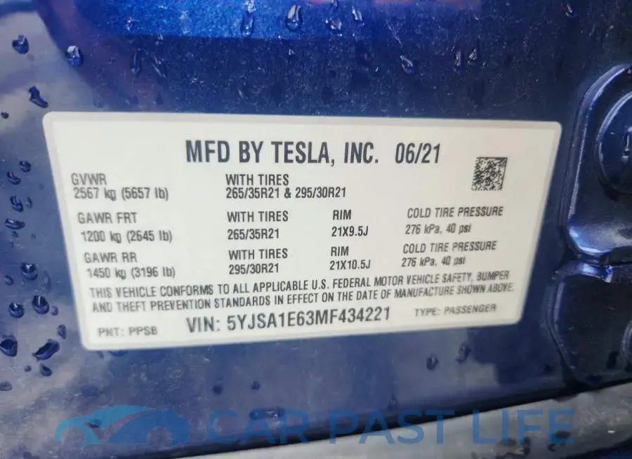 5YJSA1E63MF434221# 12