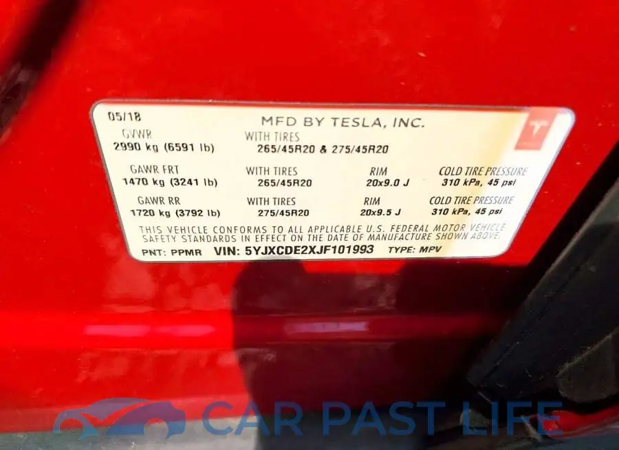 5YJXCDE2XJF101993# 12