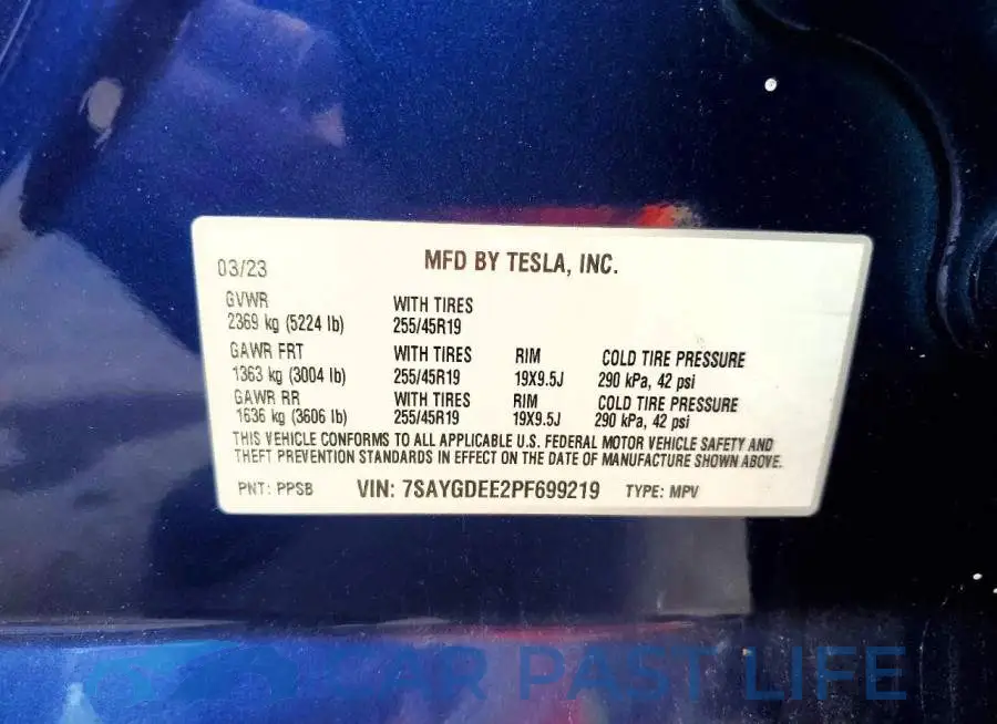 7SAYGDEE2PF699219# 12