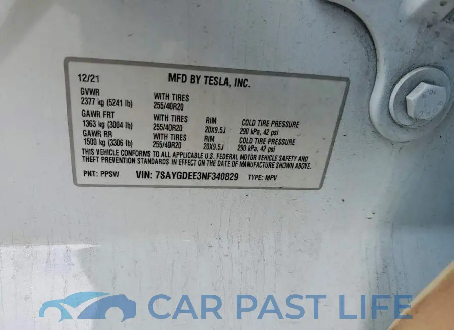 7SAYGDEE3NF340829# 12