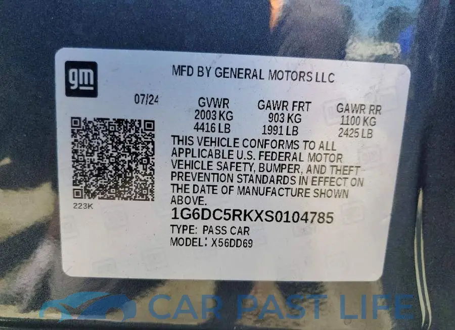 1G6DC5RKXS0104785# 12