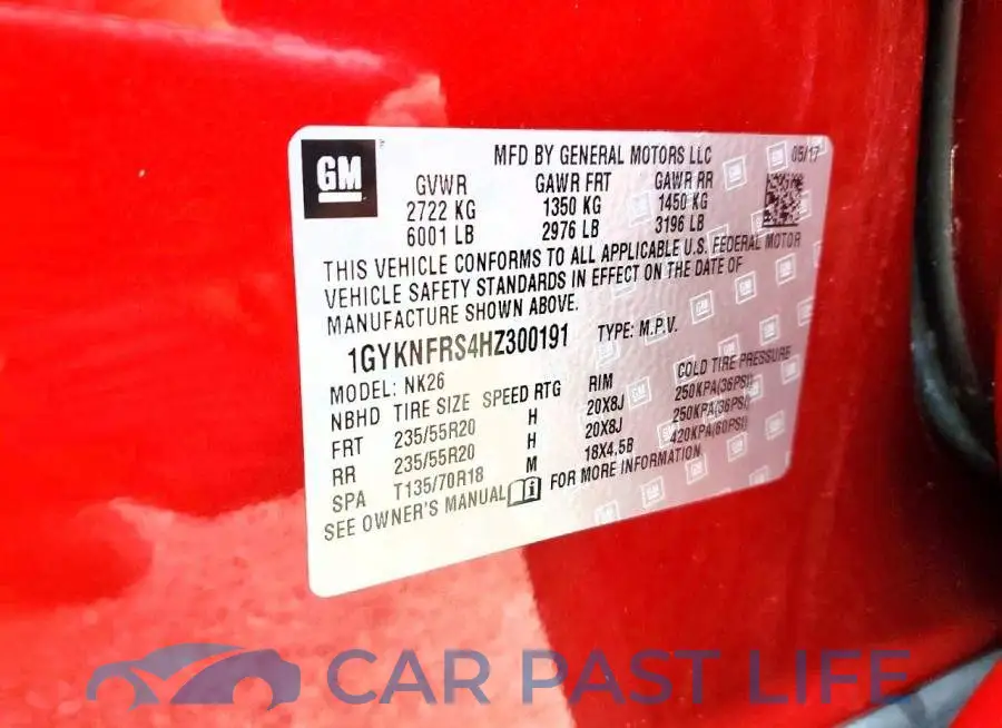 1GYKNFRS4HZ300191# 13