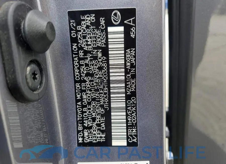 JTHX3JBH1M2036819# 12
