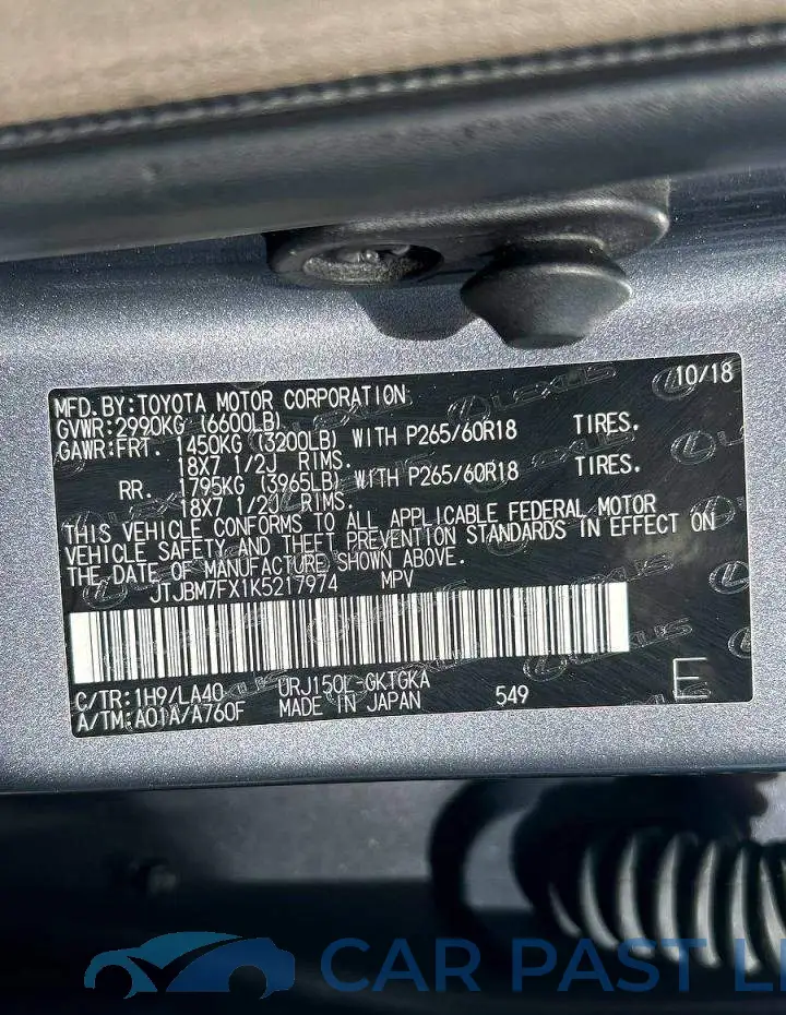 JTJBM7FX1K5217974# 10