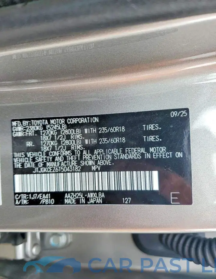 JTJGKCEZ6T5043182# 14