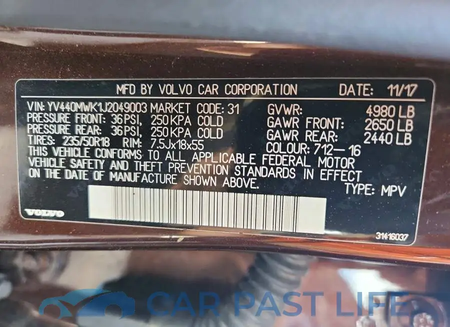 YV440MWK1J2049003# 14