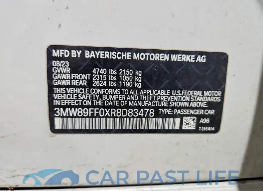 3MW89FF0XR8D83478# 12