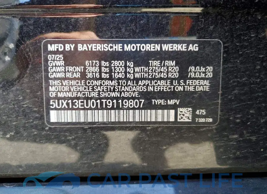 5UX13EU01T9119807# 13