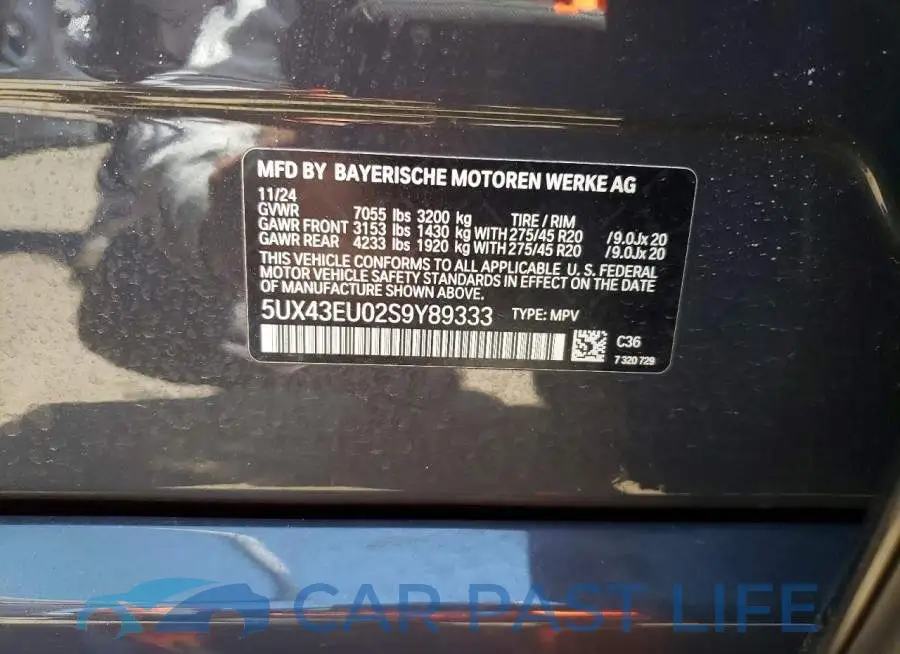 5UX43EU02S9Y89333# 13