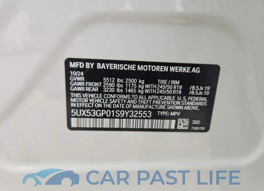 5UX53GP01S9Y32553# 13
