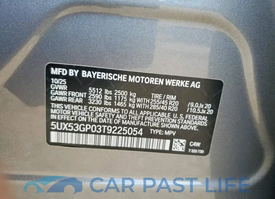5UX53GP03T9225054# 12