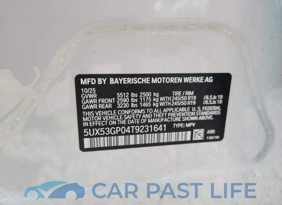 5UX53GP04T9231641# 13