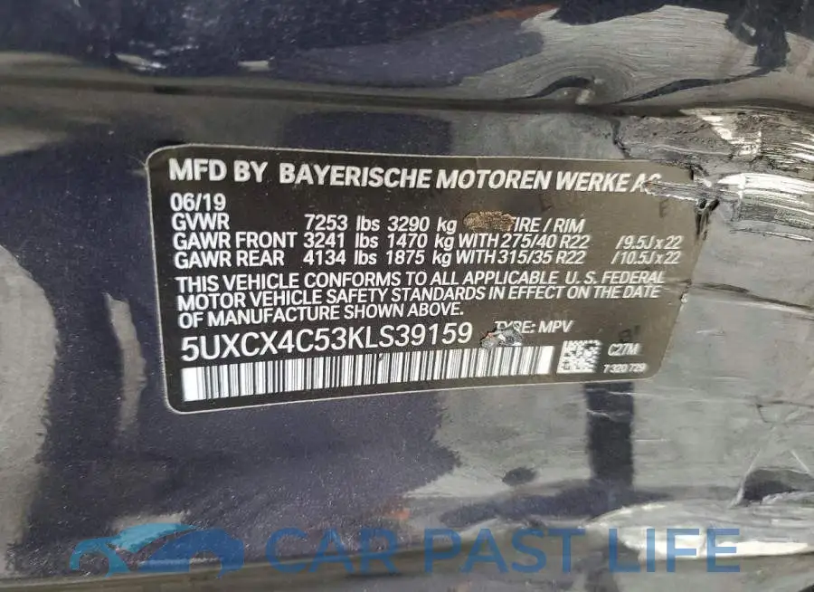 5UXCX4C53KLS39159# 13