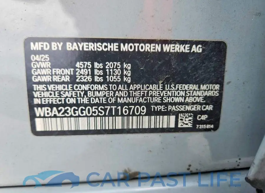 WBA23GG05S7T16709# 12