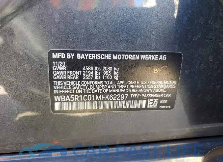 WBA5R1C01MFK62297# 13