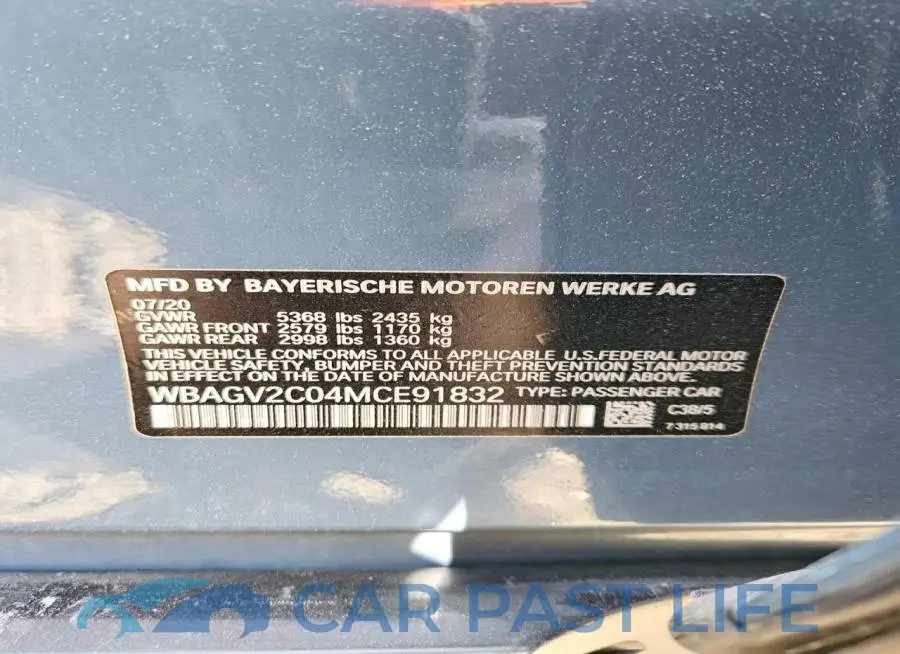 WBAGV2C04MCE91832# 13