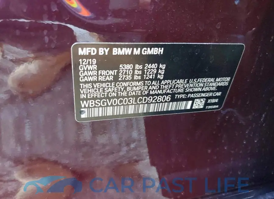 WBSGV0C03LCD92806# 12