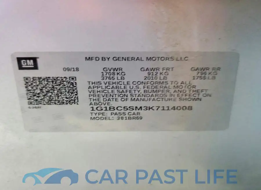 1G1BC5SM3K7114008# 12