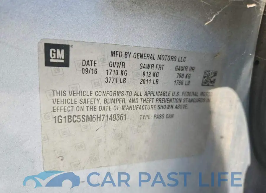 1G1BC5SM6H7149361# 12