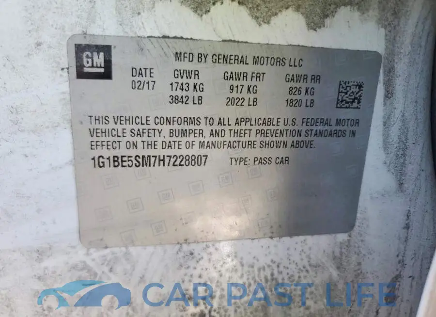 1G1BE5SM7H7228807# 12