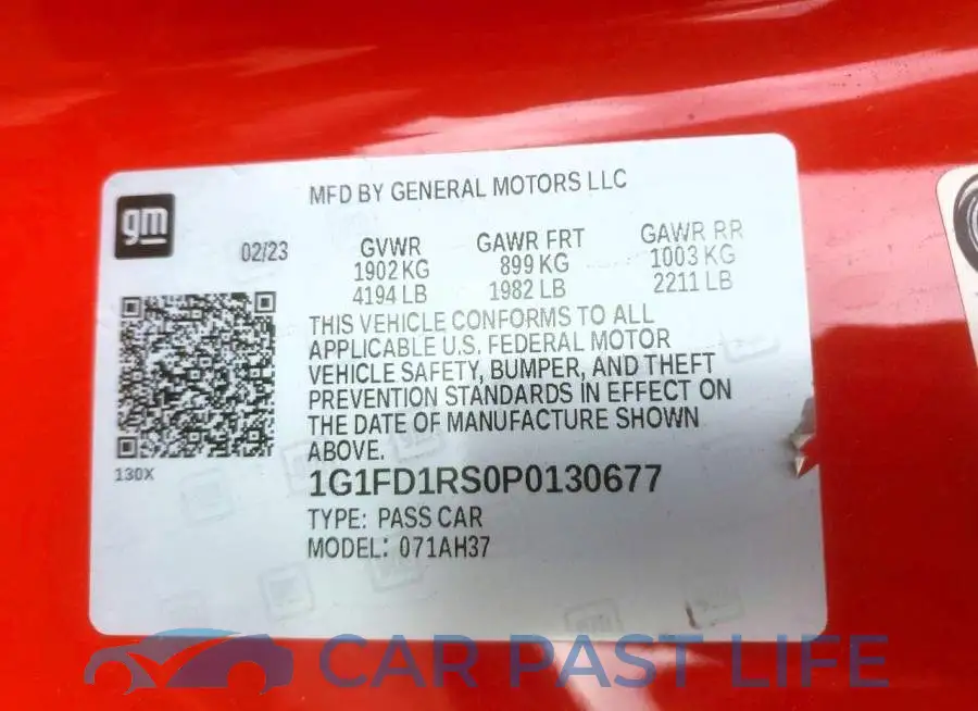 1G1FD1RS0P0130677# 12