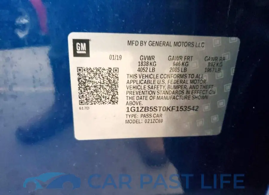 1G1ZB5ST0KF153542# 13