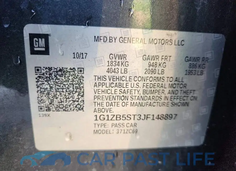 1G1ZB5ST3JF148897# 12