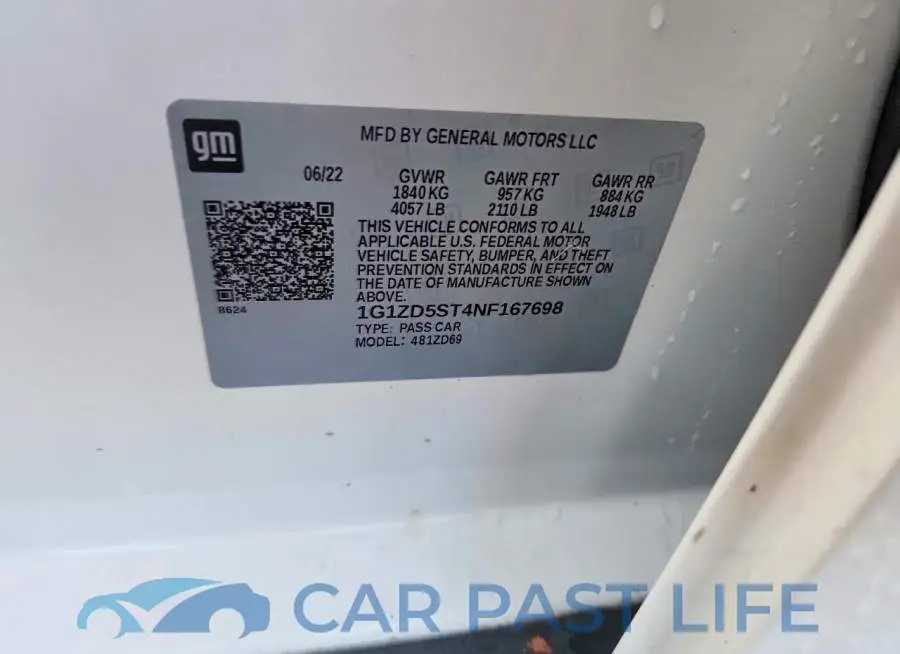 1G1ZD5ST4NF167698# 12