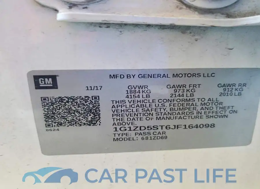 1G1ZD5ST6JF164098# 12
