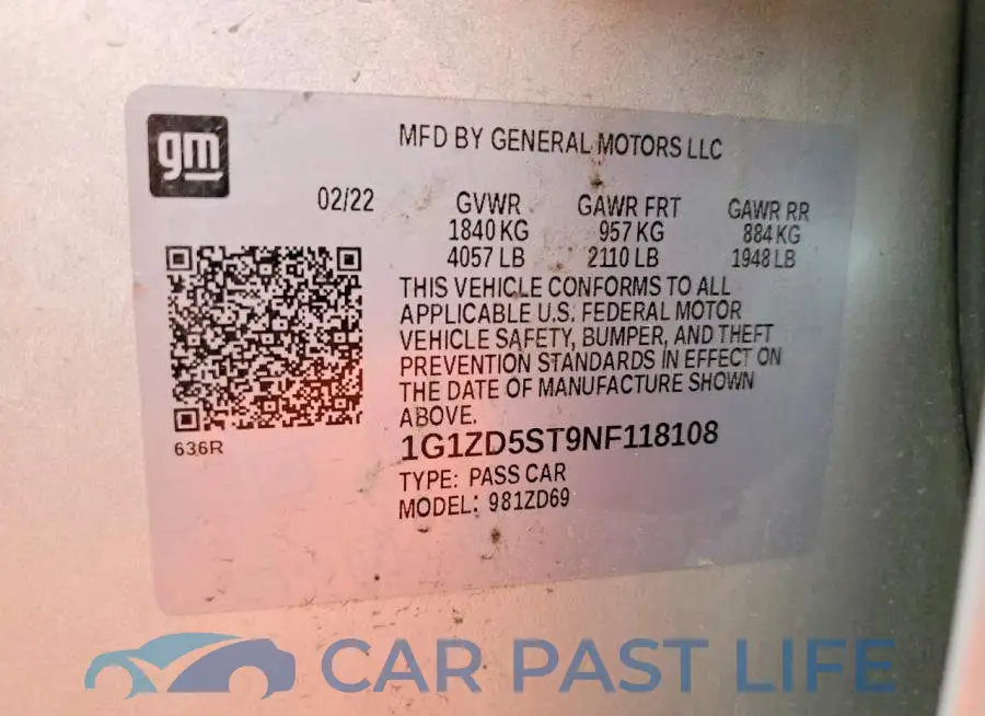 1G1ZD5ST9NF118108# 13