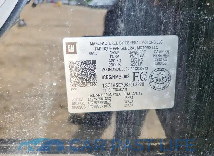 1GC1KSEY0KF103220# 12