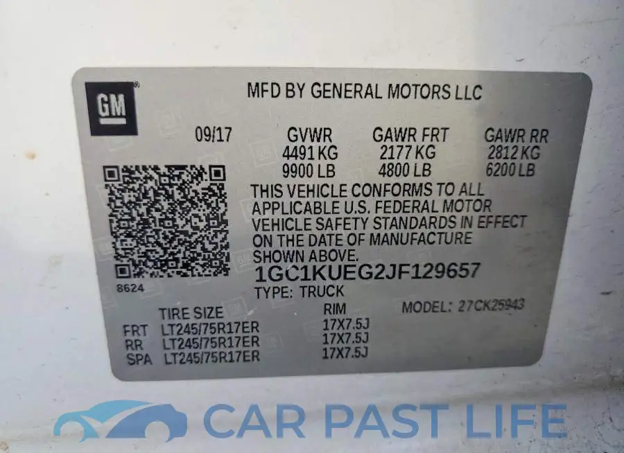 1GC1KUEG2JF129657# 12