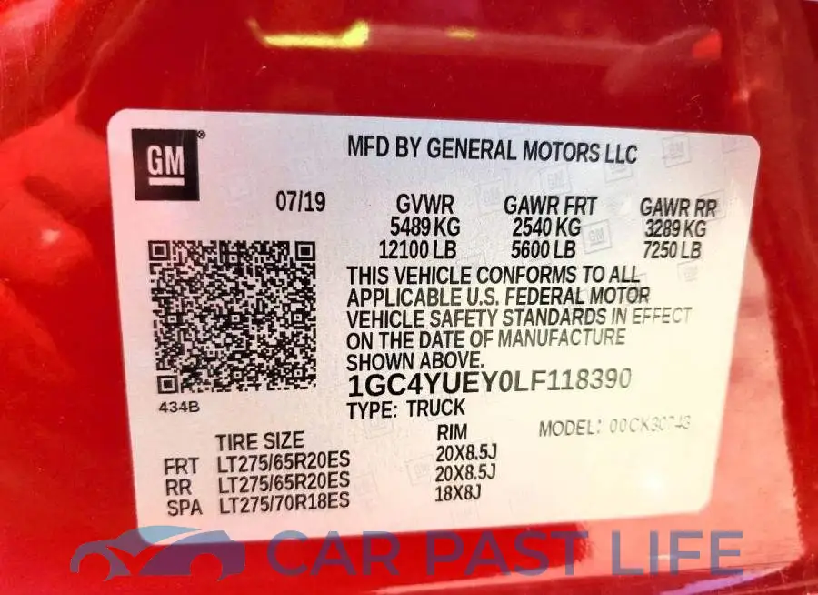 1GC4YUEY0LF118390# 12