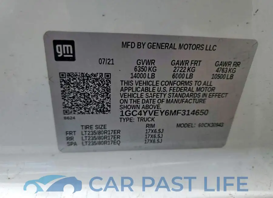 1GC4YVEY6MF314650# 12