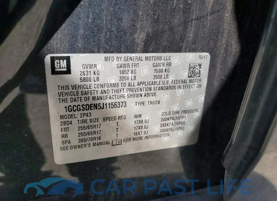 1GCGSDEN5J1156373# 12