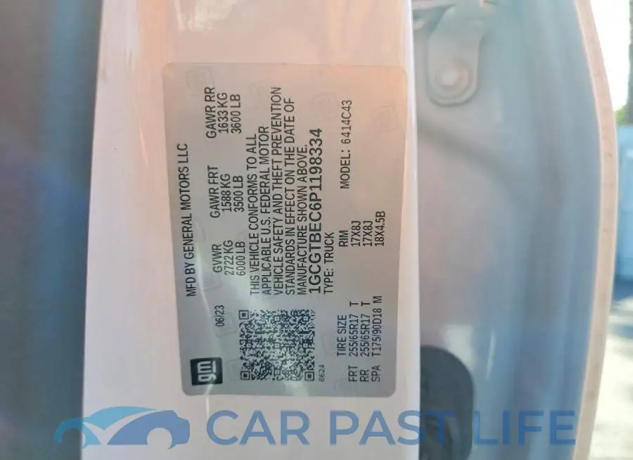 1GCGTBEC6P1198334# 12