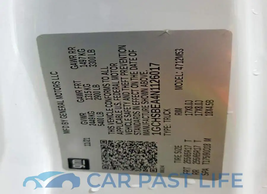 1GCHSBEA4N1126017# 12