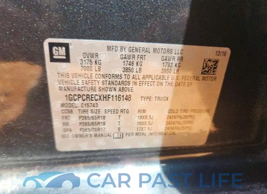 1GCPCRECXHF116148# 12