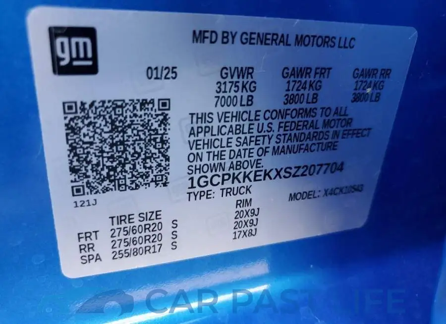 1GCPKKEKXSZ207704# 13