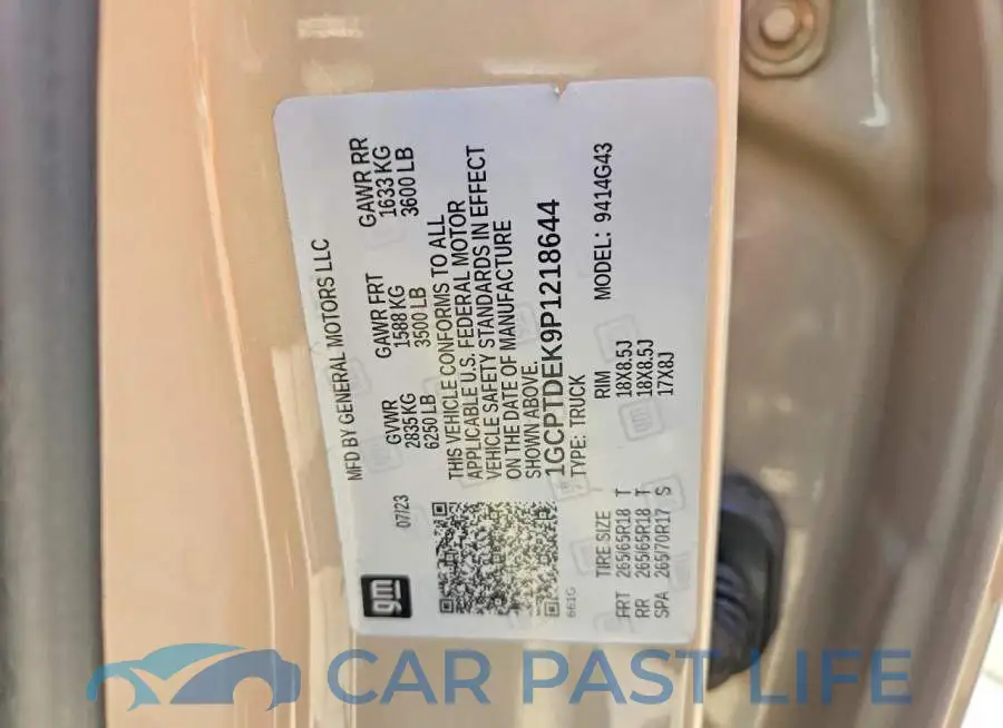 1GCPTDEK9P1218644# 12