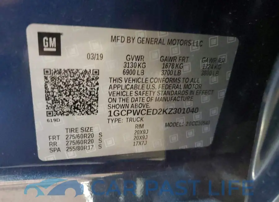 1GCPWCED2KZ301040# 12