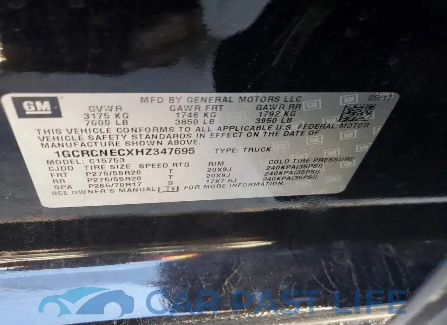1GCRCNECXHZ347695# 13