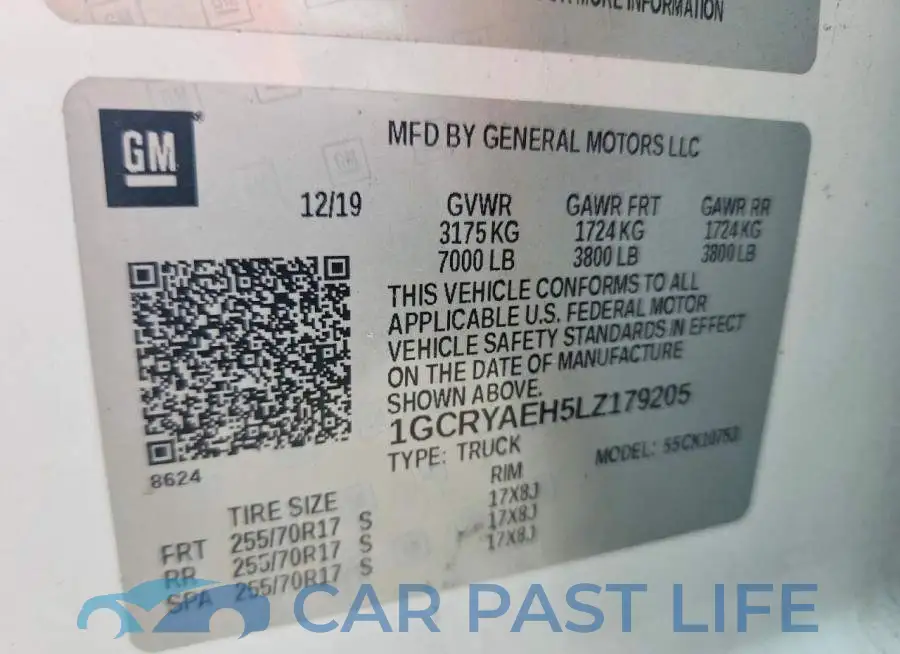 1GCRYAEH5LZ179205# 13