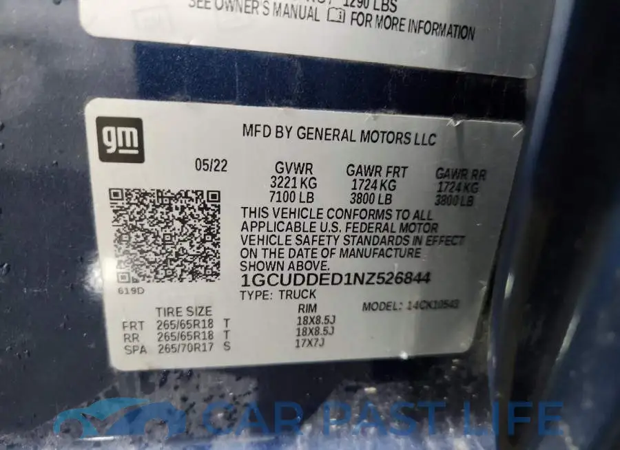 1GCUDDED1NZ526844# 12
