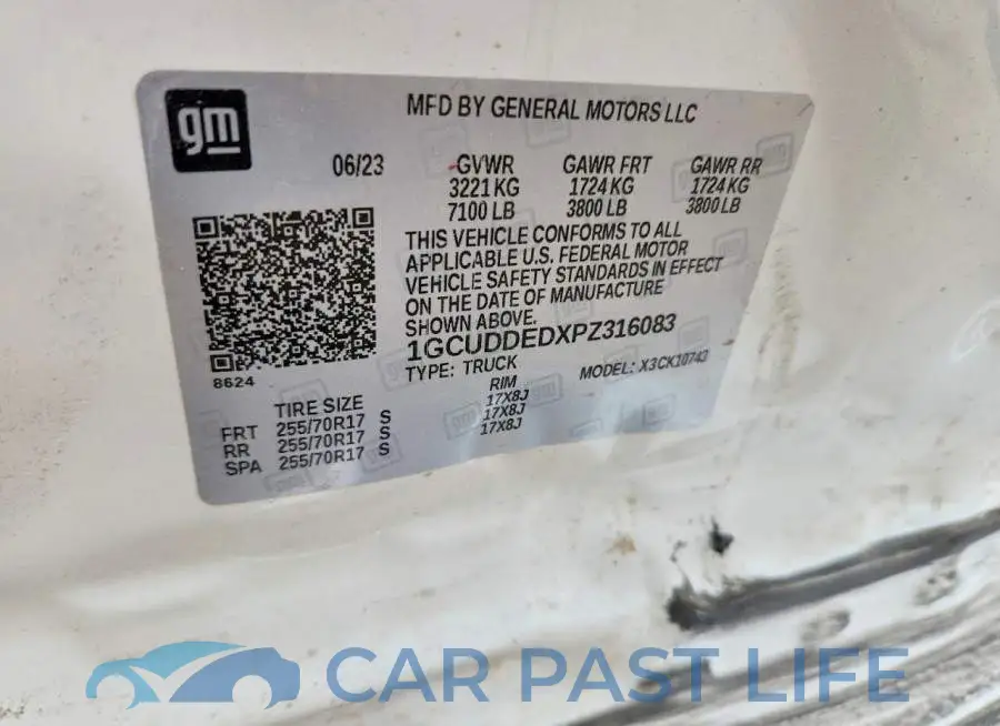 1GCUDDEDXPZ316083# 12