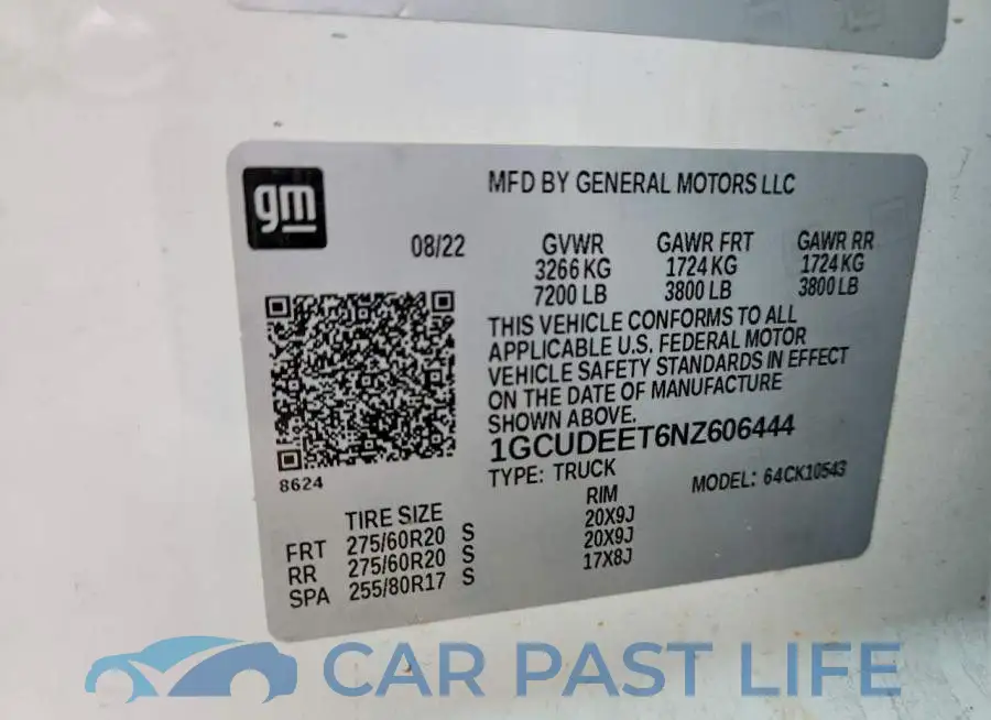 1GCUDEET6NZ606444# 12