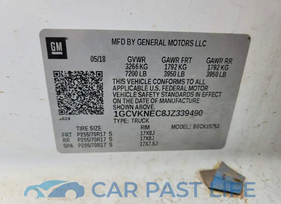 1GCVKNEC8JZ339490# 13