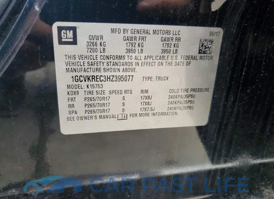 1GCVKREC3HZ395077# 12